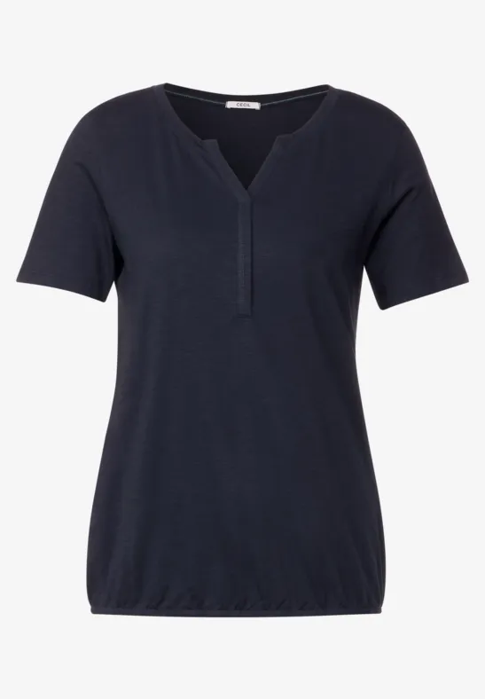 Tuniekshirt in effen kleur deep blue