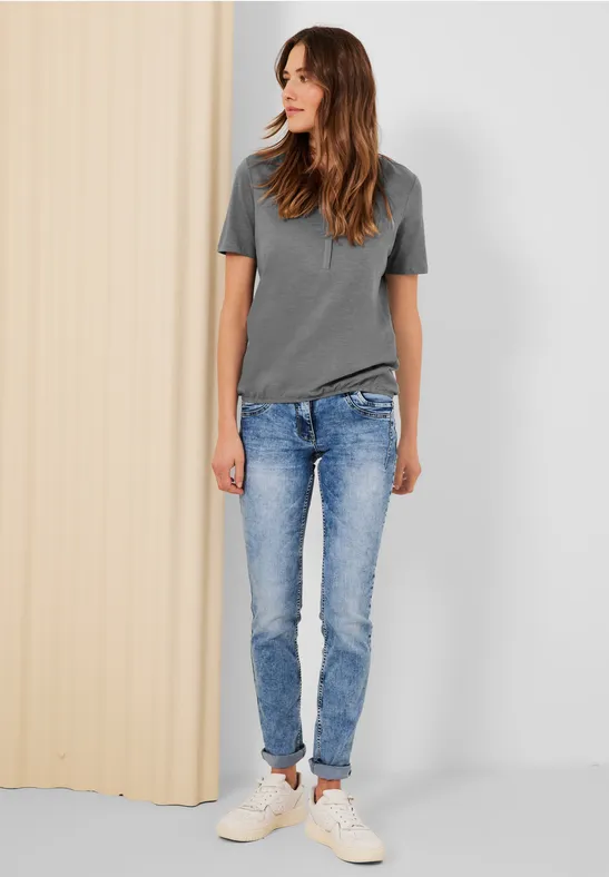 T-shirt tunique de couleur unie graphite light grey