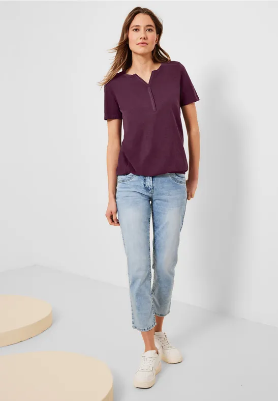 T-shirt tunique de couleur unie deep berry