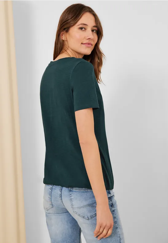 Tuniekshirt in effen kleur cypress green