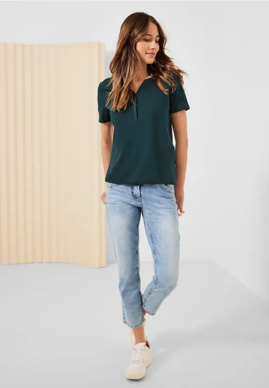 Tuniekshirt in effen kleur cypress green