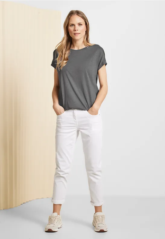Shirt met schoudersplit graphite light grey