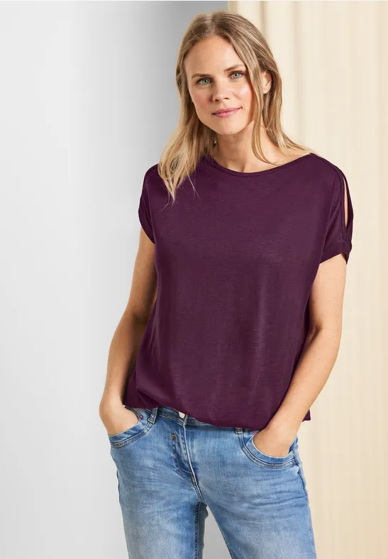 T-shirt avec fentes sur les épaules deep berry