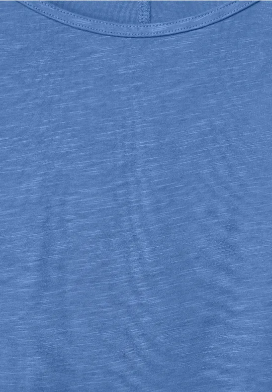 Shirt met schoudersplit campanula blue