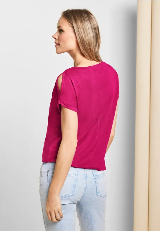 Shirt met schoudersplit radiant pink