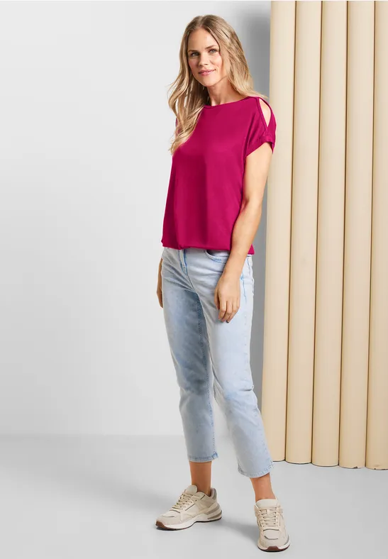 Shirt met schoudersplit radiant pink