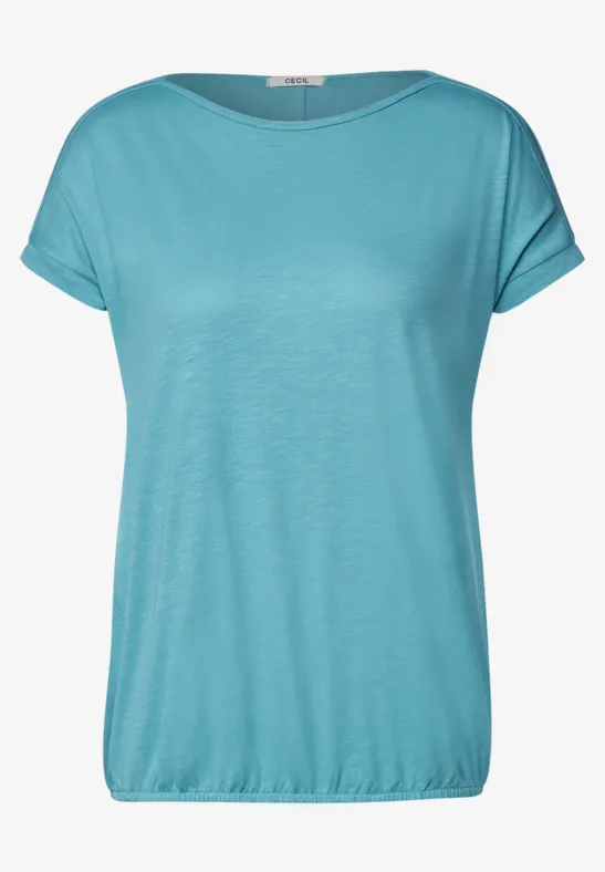 Shirt met schoudersplit pool aqua blue