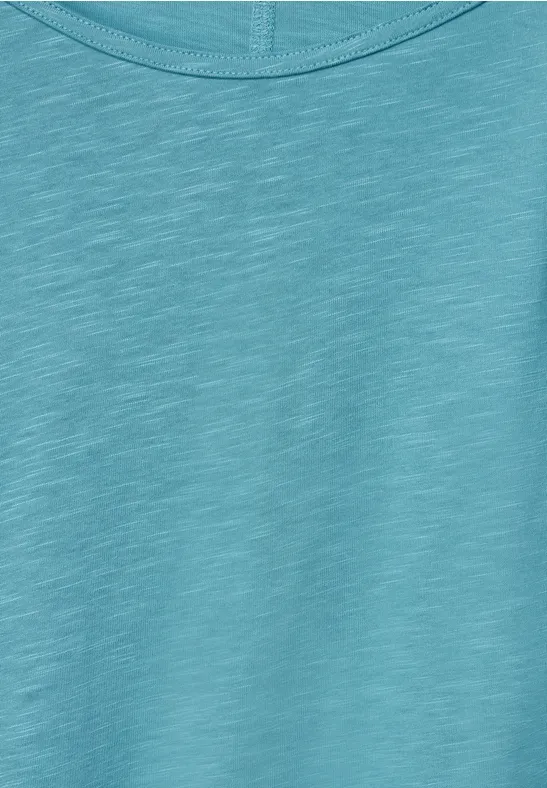 Shirt met schoudersplit pool aqua blue