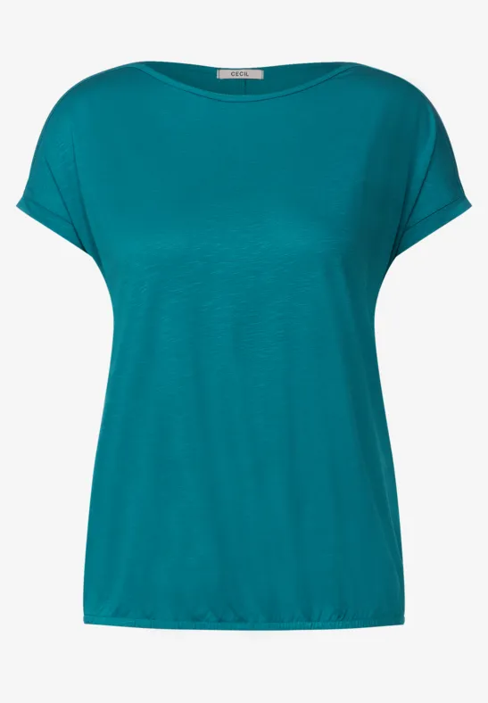 Shirt met schoudersplit nocturnal aqua blue