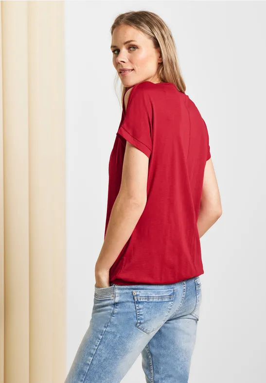 Shirt met schoudersplit fruity red