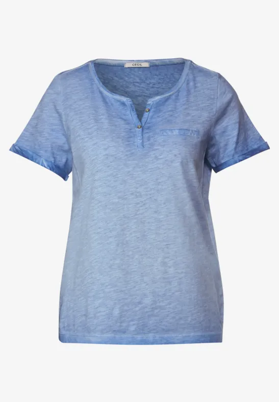 Tuniekshirt met decoratieve borstzak campanula blue