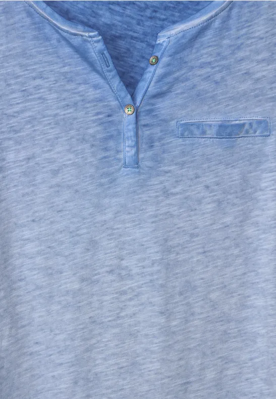 Tuniekshirt met decoratieve borstzak campanula blue