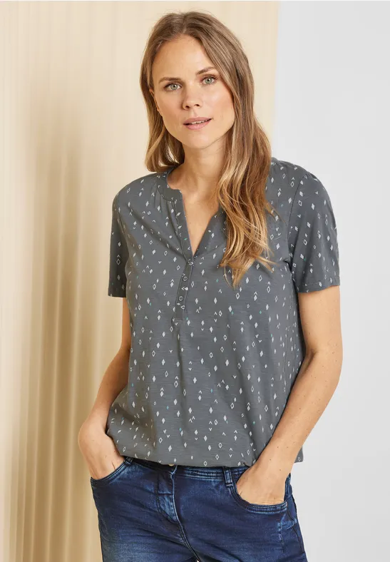 Shirt met onopvallende print graphite light grey
