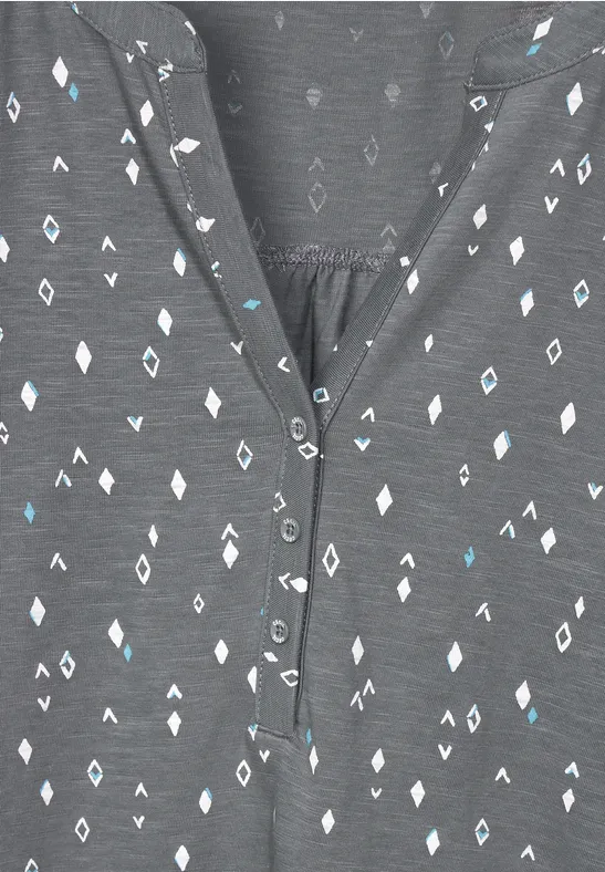 Shirt met onopvallende print graphite light grey