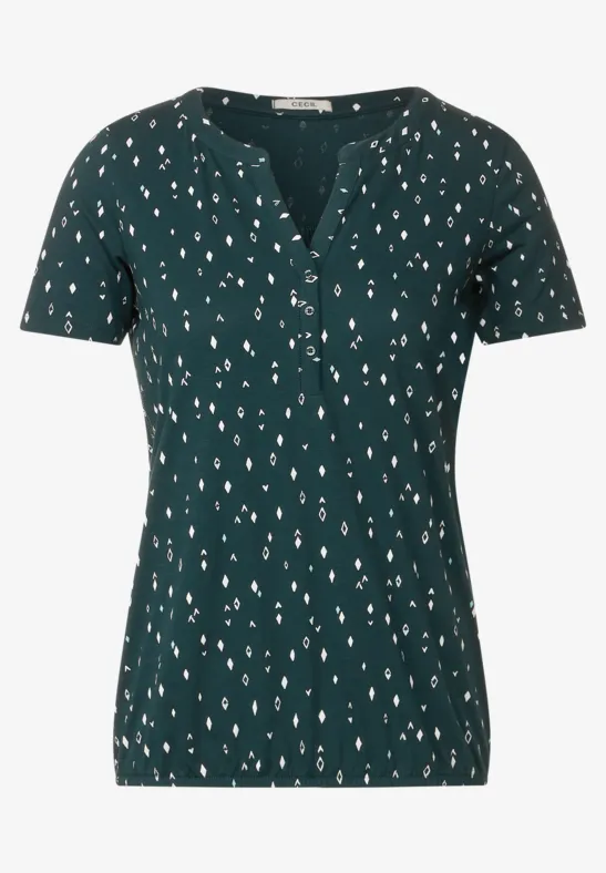 Tunikashirt mit Minimalprint cypress green