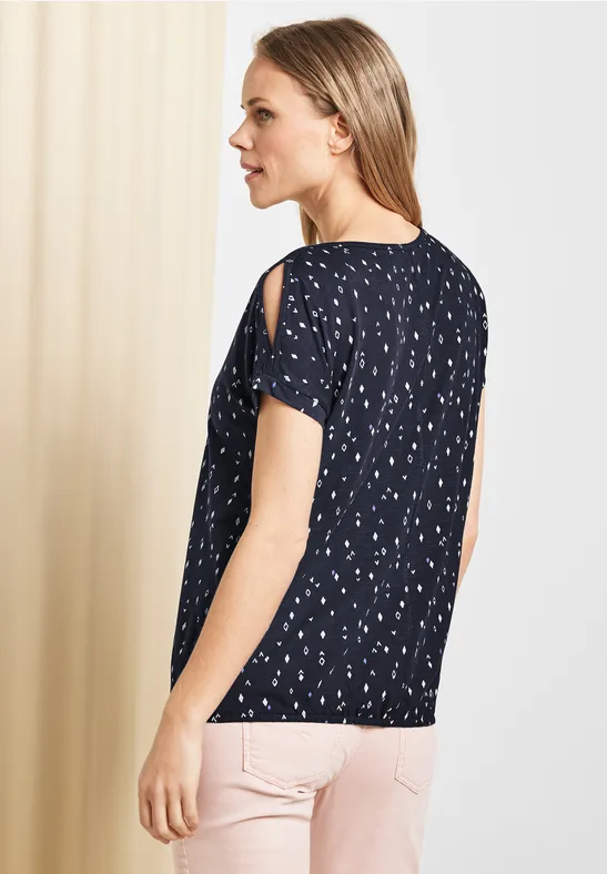 T-shirt avec fentes sur les épaules deep blue