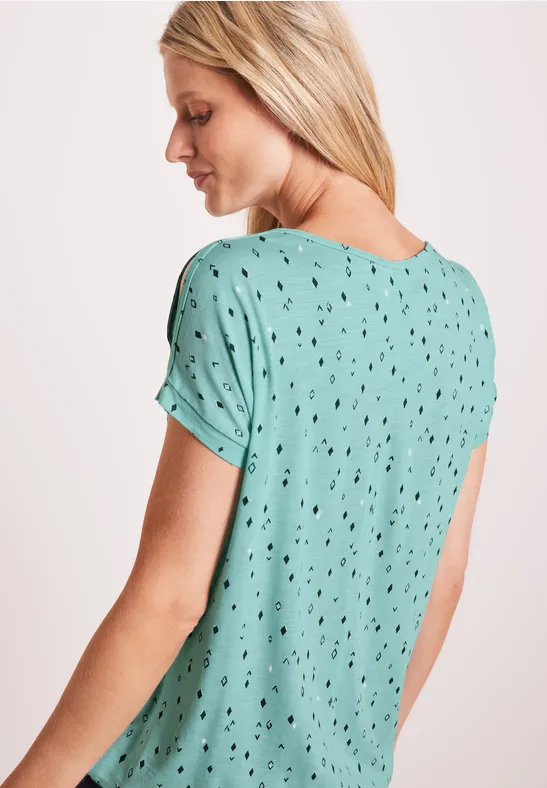 T-shirt avec fentes sur les épaules cool mint green