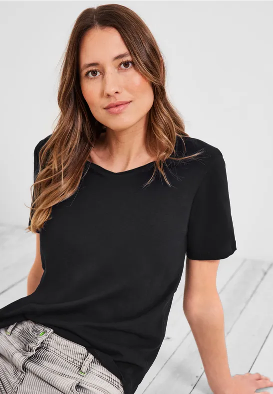 Basic T-shirt in effen kleur Black