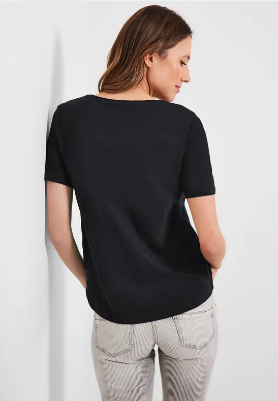 Basic T-shirt in effen kleur Black