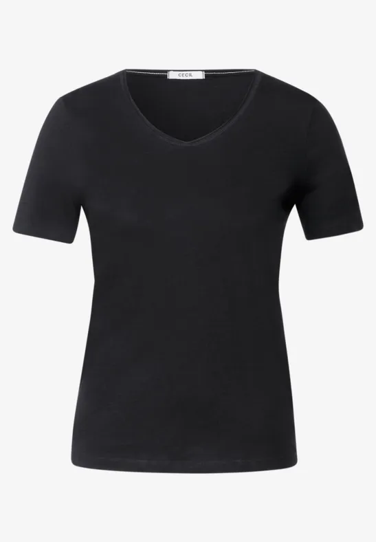 Basic T-shirt in effen kleur Black