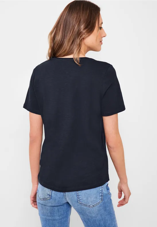 Basic T-shirt in effen kleur deep blue