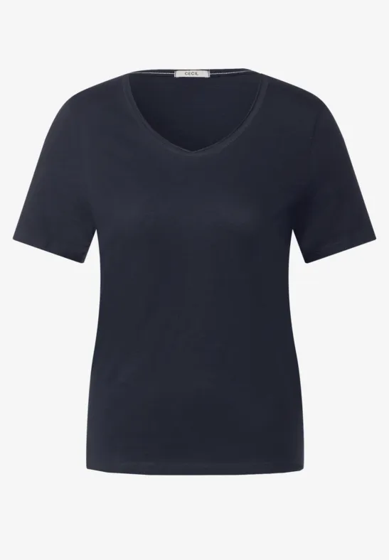 Basic T-shirt in effen kleur deep blue