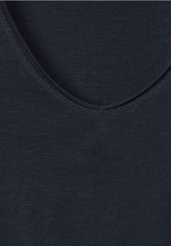 Basic T-shirt in effen kleur deep blue