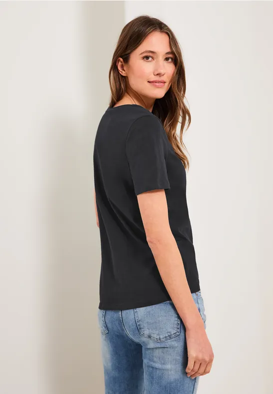 Basic T-shirt in effen kleur carbon grey