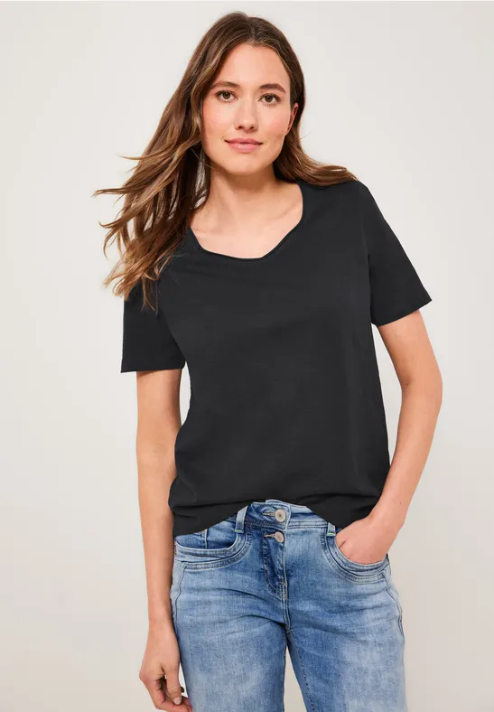 Basic T-shirt in effen kleur carbon grey