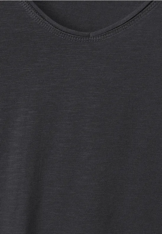 Basic T-shirt in effen kleur carbon grey