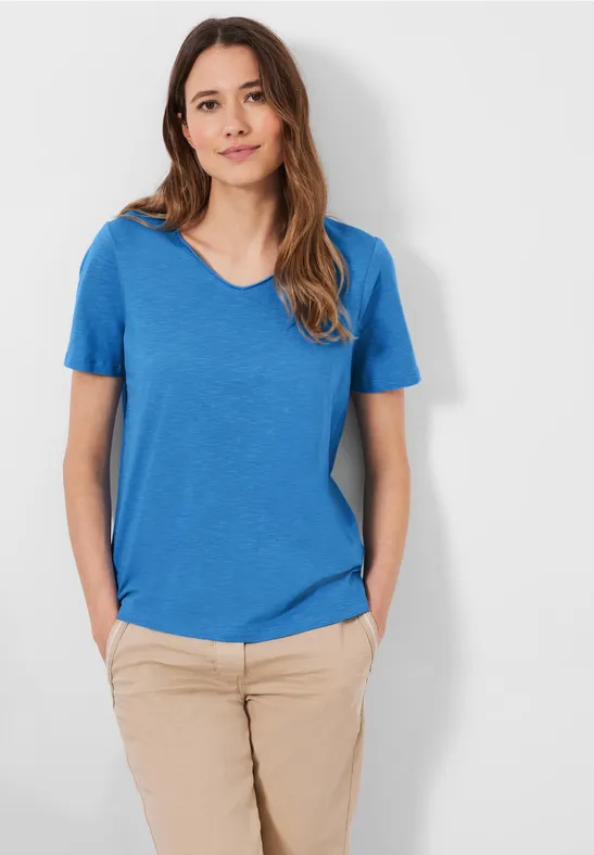 Basic T-Shirt in Unifarbe marina blue
