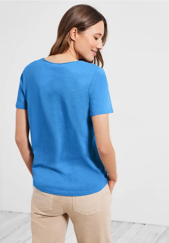 Basic T-Shirt in Unifarbe marina blue