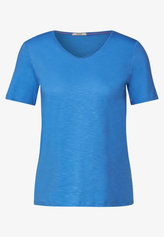Basic T-Shirt in Unifarbe marina blue