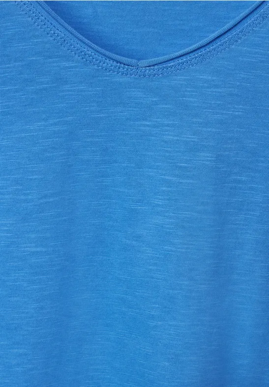 Basic T-Shirt in Unifarbe marina blue