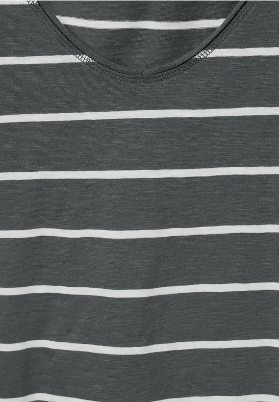 T-Shirt mit Streifenmuster easy khaki
