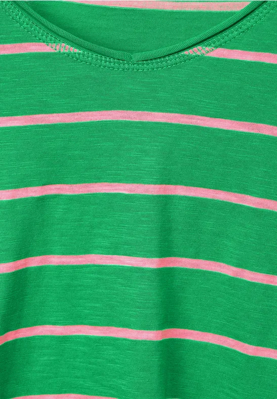 T-Shirt mit Streifenmuster fresh green