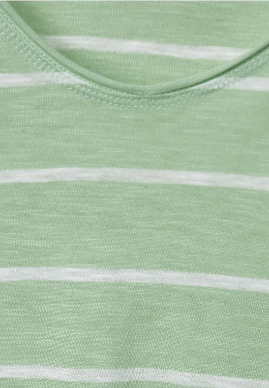 T-Shirt mit Streifenmuster fresh salvia green