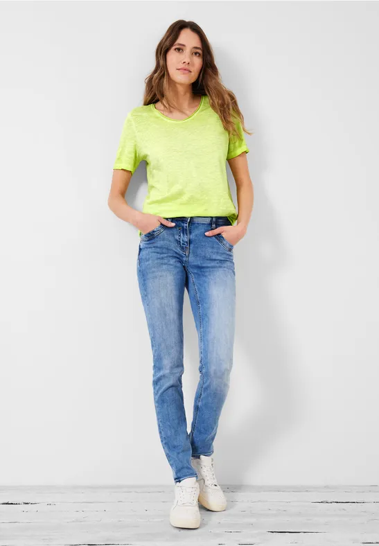 T-shirt in effen kleur limelight yellow