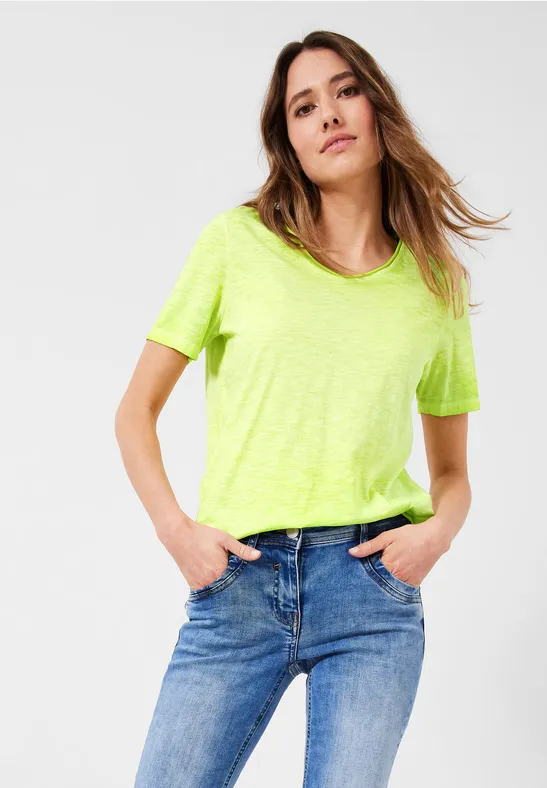 T-shirt in effen kleur limelight yellow