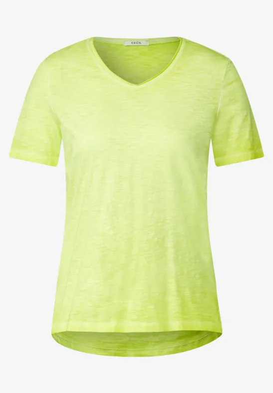 T-shirt in effen kleur limelight yellow