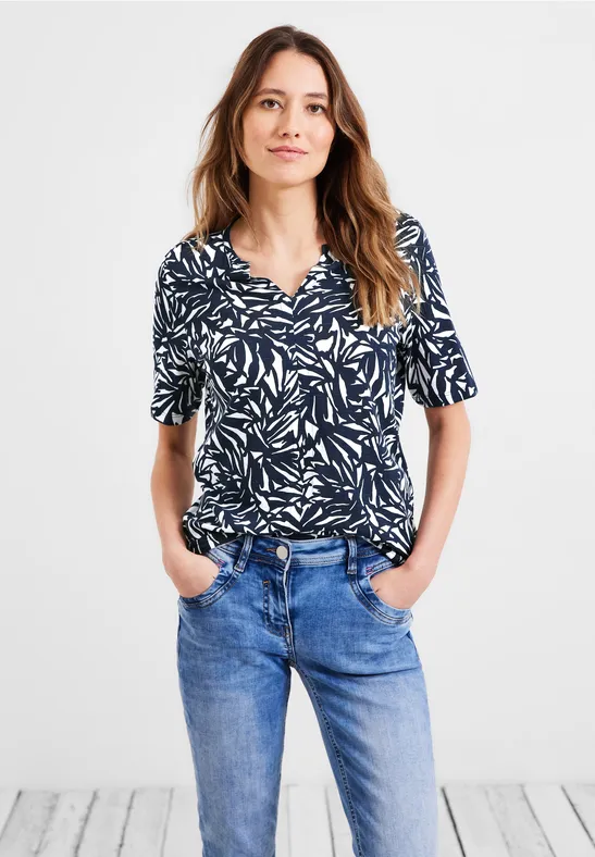 T-shirt tunique avec imprimé all-over deep blue