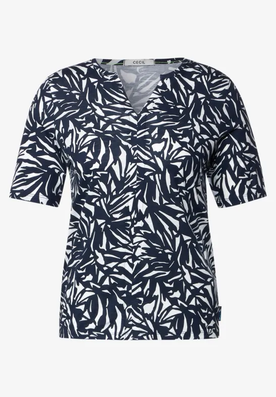 T-shirt tunique avec imprimé all-over deep blue