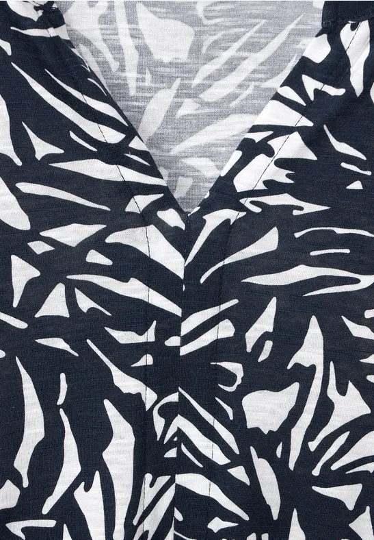 T-shirt tunique avec imprimé all-over deep blue