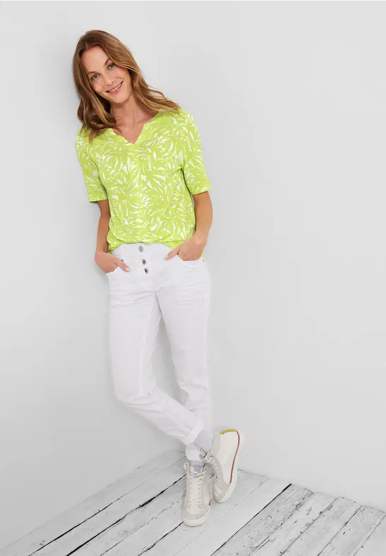 T-shirt tunique avec imprimé all-over limelight yellow