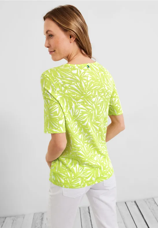 T-shirt tunique avec imprimé all-over limelight yellow