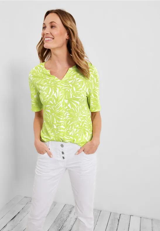 T-shirt tunique avec imprimé all-over limelight yellow