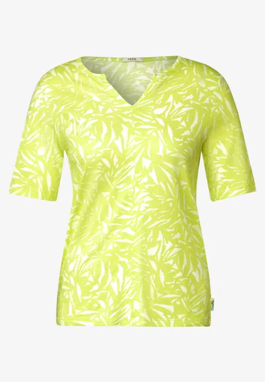 T-shirt tunique avec imprimé all-over limelight yellow