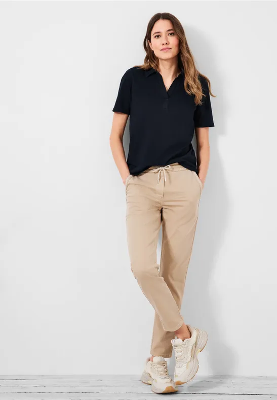 Poloshirt in effen kleur deep blue