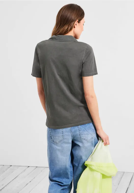 Poloshirt in effen kleur easy khaki