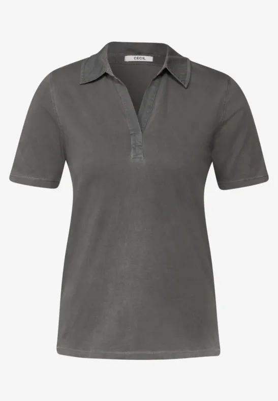 Poloshirt in effen kleur easy khaki